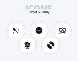 dolce e caramella glifo icona imballare 5 icona design. cottura al forno. cibo. dolci. dolce. dolci vettore