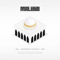 minimo Ramadan saluto illustrazione con isometrico moschea vettore