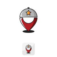 cibo punto logo icona cartello simbolo con stella vettore