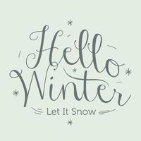 Ciao inverno permettere esso neve handlettering iscrizione vettore