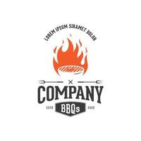 barbecue emblema Vintage ▾ logo ispirazione vettore