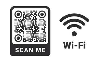 qr codice. Presto risposta codici. codice a barre cartello. qr codice per collegamento per Wifi. vettore immagini