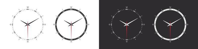il giro orologio facce. concettuale orologio facce. inteligente orologio comporre. orologio viso vuoto impostare. vettore illustrazione
