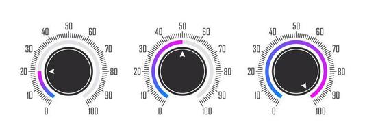 quadranti di percentuale. registrazione comporre. controllo pomello o il giro comporre regolatore. vettore illustrazione