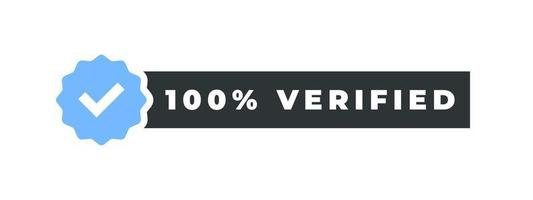 percentuale verificato. verifica icone. verificata badge concetto. icone per sociale media. vettore illustrazione