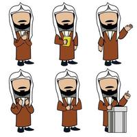 musulmano predicatore illustrazione consegna sermoni o lezioni nel un' moschea vettore