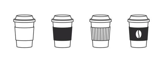 caffè icone. lineare caffè tazza icone. vario tazze di caffè. vettore illustrazione