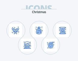 Natale blu icona imballare 5 icona design. Natale. vacanze. Natale. regalo. nascita vettore