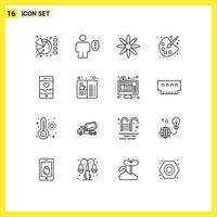universale icona simboli gruppo di 16 moderno lineamenti di in esecuzione pittura parola d'ordine formazione scolastica colore modificabile vettore design elementi