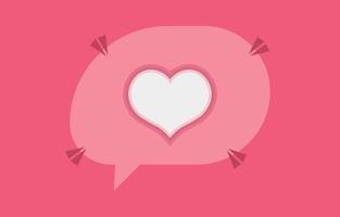 San Valentino giorno discorso bolle. mostrare un' cuore forma nel dolce colori. il concetto di invio amore attraverso messaggi. sociale media Chiacchierare coppia su rosa sfondo vettore