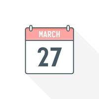 27th marzo calendario icona. marzo 27 calendario Data mese icona vettore illustratore