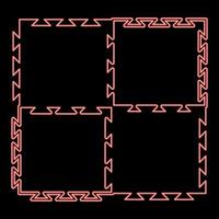 neon puzzle sport stuoia con schiuma giocare concetto tatami rosso colore vettore illustrazione Immagine piatto stile