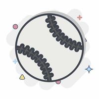 icona baseball sfera. relazionato per gli sport attrezzatura simbolo. comico stile. semplice design modificabile. semplice illustrazione vettore