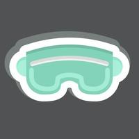 etichetta sciare occhiali. relazionato per gli sport attrezzatura simbolo. semplice design modificabile. semplice illustrazione vettore