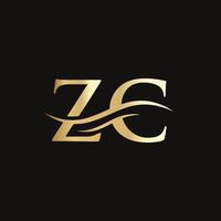 zc logo design. iniziale zc lettera logo design. vettore