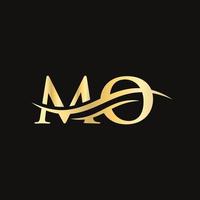 iniziale mo lettera connesso logo vettore modello. swoosh lettera mo logo design. mo logo design vettore