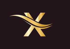 lettera X logo lusso concetto vettore