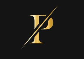 lusso lettera p logo design per moda e lusso simbolo vettore