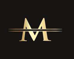 lettera m logo design per lusso e moda identità vettore