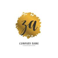 za iniziale grafia e firma logo design con cerchio. bellissimo design manoscritto logo per moda, squadra, nozze, lusso logo. vettore