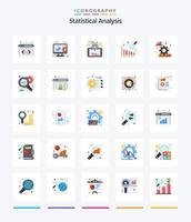 creativo statistico analisi 25 piatto icona imballare come come finanza analisi. Ingranaggio. dati gestione. finanza. analisi processi vettore