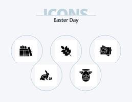 Pasqua glifo icona imballare 5 icona design. cartone. pianta. regalo. foglia. ecologia vettore