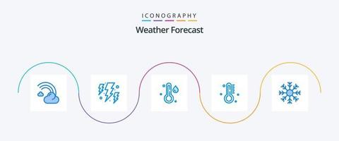 tempo metereologico blu 5 icona imballare Compreso fiocco. pioggia. tempo atmosferico. tempo atmosferico. caldo vettore