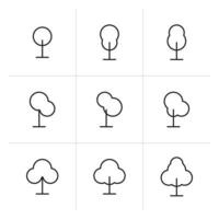 albero linea icona impostare. collezione di minimalista vettore illustrazioni.