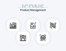 Prodotto gestione linea icona imballare 5 icona design. fuori uso. ciclo. strategia. circolazione. Astuccio vettore