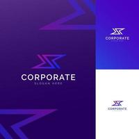 logo lettermark stile sr combinare con illuminazione simbolo blu viola colore vettore