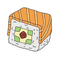 mano disegnato Sushi rotolo clipart. giapponese tradizionale cucina piatti. asiatico cibo vettore