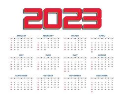 2023 nuovo anno calendario sfondo nel minimo stile vettore