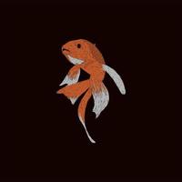pesce animale opera d'arte stile illustrazione design vettore