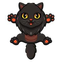 carino nero persiano gatto cartone animato in posa vettore