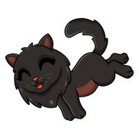 carino nero persiano gatto cartone animato salto vettore