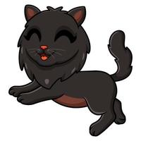 carino nero persiano gatto cartone animato in posa vettore