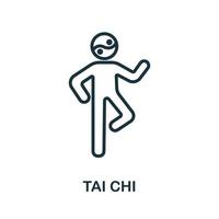 tai chi icona a partire dal alternativa medicina collezione. semplice linea tai chi icona per modelli, ragnatela design e infografica vettore