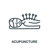 agopuntura icona a partire dal alternativa medicina collezione. semplice linea agopuntura icona per modelli, ragnatela design e infografica vettore