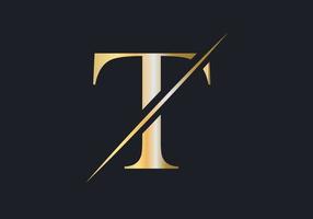 lusso lettera t logo design per moda e lusso simbolo vettore