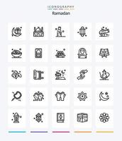 creativo Ramadan 25 schema icona imballare come come . pregare . moschea . musulmano . Islam vettore