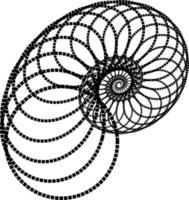 mezzitoni circolare spirale logo impostare. circolare tratteggiata isolato su il bianca sfondo. mezzitoni tessuto design. mezzitoni cerchio puntini struttura. vettore design elemento per vario scopi.