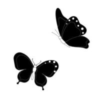 farfalla impostato grafico nero bianca isolato schizzo illustrazione vettore. moderno senza soluzione di continuità modello di monarca farfalla contorni su bianca sfondo per decorazione design. avvicinamento design elemento. vettore