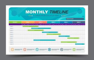 mensile sequenza temporale calendario modello vettore