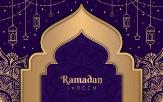 realistico lusso Ramadan kareem sfondo vettore