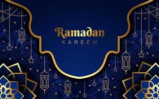 realistico lusso Ramadan kareem sfondo vettore