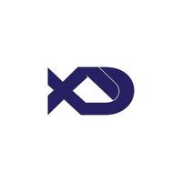 lettera xd connesso sovrapposizione logo vettore
