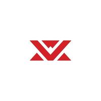 lettera wv astratto semplice triangoli logo vettore