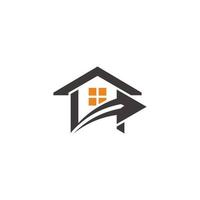 casa tetto swoosh freccia geometrico design logo vettore