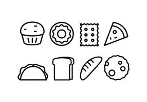 Icone di pane e prodotti da forno vettore