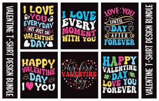 san valentino tipografia maglietta design bundle.t vettore